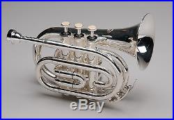 TEMPEST Bb POCKET TRUMPET 3 MONEL VALVES SILVER PLATED BRASS with 5 YEAR WARRANTY