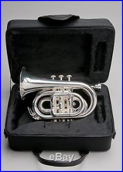 TEMPEST Bb POCKET TRUMPET 3 MONEL VALVES SILVER PLATED BRASS with 5 YEAR WARRANTY