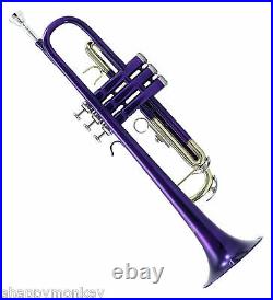 TOP Quality Bb Purple Lacquer Brass Trumpet w Strong Lightweight Case Mouthpiece