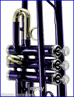 TOP Quality Bb Purple Lacquer Brass Trumpet w Strong Lightweight Case Mouthpiece
