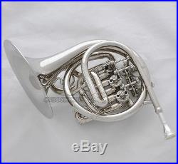 TOP Silver Nickel Plated Piccolo MiNi French Horn Bb Key Engraving Bell NEW Case