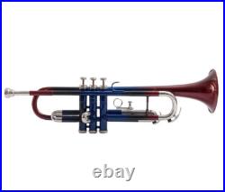 TRUMPET NEW BROWN BLUE COLOURED STUDENT Bb FLAT TRUMPET FREE CASE+M/P