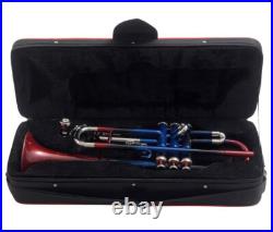 TRUMPET NEW BROWN BLUE COLOURED STUDENT Bb FLAT TRUMPET FREE CASE+M/P