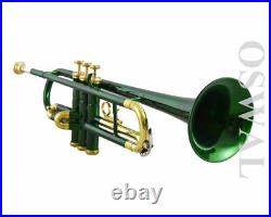 TRUMPET NEW GREEN BRASS FINISH CONCERT SCHOOL BAND Bb TRUMPET