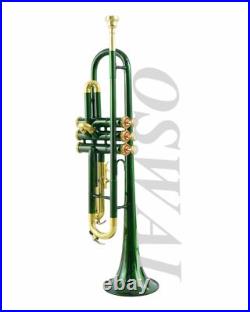 TRUMPET NEW GREEN BRASS FINISH CONCERT SCHOOL BAND Bb TRUMPET+Free Case TRUMPET NEW GREEN BRASS FINISH CONCERT SCHOOL BAND Bb TRUMPET+Free Case