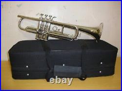 TRUMPET NEW NICKEL FINISHED Bb KEYS TRUMPET FREE CASE