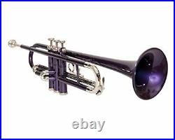 TRUMPET NEW PURPLE NICKEL FINISH Bb- Flat-Trumpet Free Hard Case+Mouthpiece