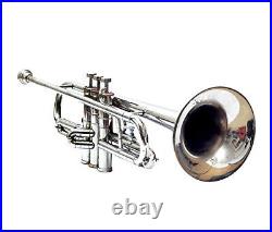 TRUMPET NICKEL PLATED Bb Flat Trumpet Free Hard Case+ MP
