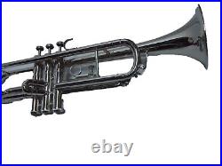TRUMPET NICKEL PLATED Bb Flat Trumpet Free Hard Case+ MP