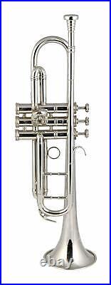 TRUMPET New Year Sale New Silver Bb Trumpet With Free Hard Case+Mouthpiece