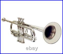 TRUMPET OSWAL STUDENTS New Silver Bb Trumpet With Free Hard Case+Mouthpiece