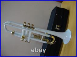 TRUMPET WHITE BRASS Finish Bb flat Trumpet With Free HARD Case+Mouthpiece