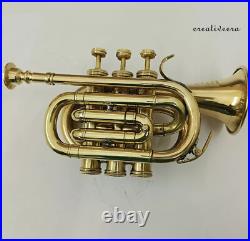 Thoughtful Exceptional Antique Musical Trumpet Pocket Finish Sound Trumpet Gift