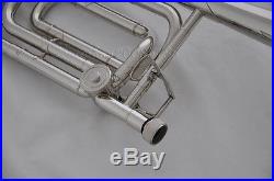 Top Silver Bb/F Key Bass Trombone 9.2'' Bell Trigger Cupronickel tuningpipe