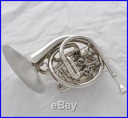 Top Silver Nickel Piccolo Mini French Horn Engraving Bell Bb Keys With Case
