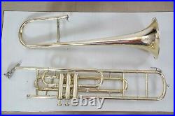 Trombone 3 valve brass finish BB pitch with Hard case And Mouthpiece