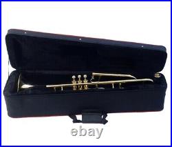 Trombone Brass Gold Color 3 Valve Bb Pitch Tone with Mouthpiece and Hard Case