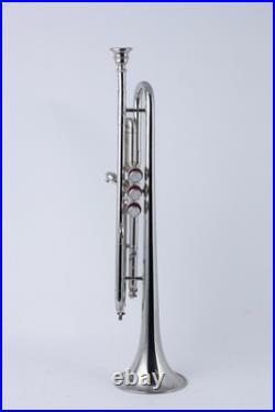 Trumpet Bb CHROME With Case Mouthpiece Nicely Tuned Instrument QUEENBRASS
