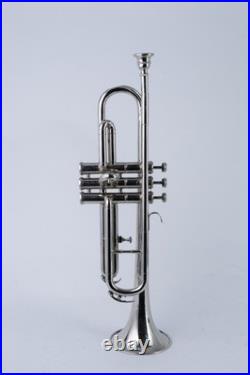 Trumpet Bb CHROME With Case Mouthpiece Nicely Tuned Instrument QUEENBRASS