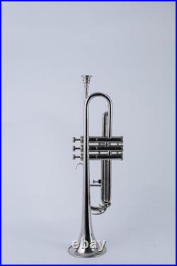 Trumpet Bb CHROME With Case Mouthpiece Nicely Tuned Instrument QUEENBRASS