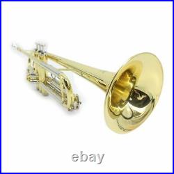 Trumpet Bb Flat Brass Wind Instruments with Case Gloves Mouthpiece full Box
