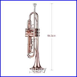 Trumpet Bb pitch Rose Gold & Brass with Hard case bag And Mouthpiece