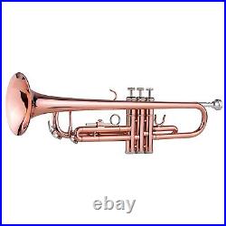 Trumpet Bb pitch Rose Gold & Brass with Hard case bag And Mouthpiece