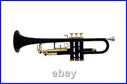 Trumpet Black Brand New Black Brass FINISH Bb FLAT Trumpet Free Case+MOUTHPIECE