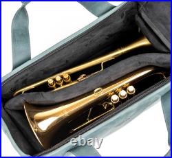Trumpet Gig Bag Double / Triple Case Genuine Gray Crazy Horse Leather