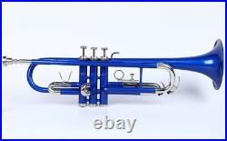 Trumpet New Blue Nickel Plated Bb Flat Trumpet Black Friday Sale