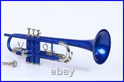 Trumpet New Blue Nickel Plated Bb Flat Trumpet Black Friday Sale