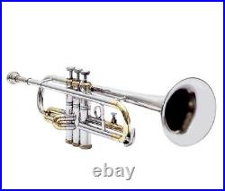 Trumpet Nickel And Brass Professional Instrument Bb Pitch Free Hard Case & Mouth