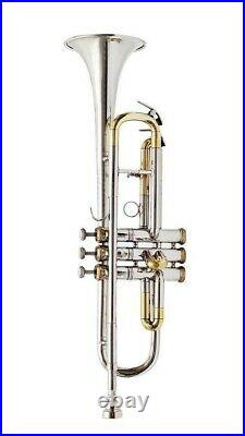 Trumpet Nickel And Brass Professional Instrument Bb Pitch Free Hard Case & Mouth