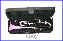 Trumpet Pink and black Bb Pitch with with Hard case bag And Mouthpiece