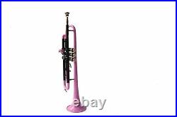 Trumpet Pink and black Bb Pitch with with Hard case bag And Mouthpiece