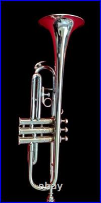 Trumpet Professional Model Jazz Instruments for Orchestra Silver Chrome Polish