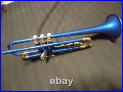 Trumpet SALE NEW BLUE BRASS COLOUR STUDENT Bb FLAT TRUMPET FREE CASE+M/P