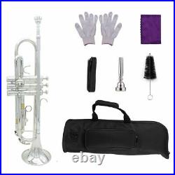 Trumpet TR-180 Standard BB Brass Hard Case Strap Mouthpiece Glove Cleaning Cloth