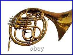 Unbranded Brass Single French Horn with Mouthpiece and Hard Case