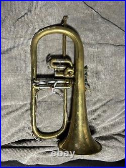 Used Couesnon flugelhorn laquered brass, vintage 1970
