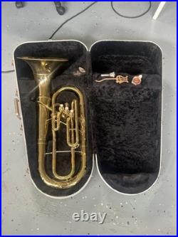 VINTAGE 1952 FA REYNOLDS EMPEROR BARITONE HORN +Hard Case +mouth Piece +valf Oil