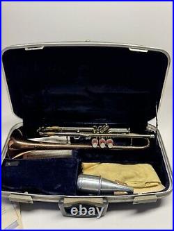 VINTAGE 1969 Conn Director USA Trumpet with Copper Shooting Stars Bell + Extras