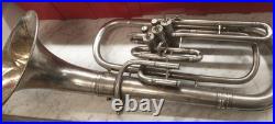VINTAGE KING By H. N. WHITE CO. SILVER BARITONE HORN With DETACHABLE BELL CLEV-D O