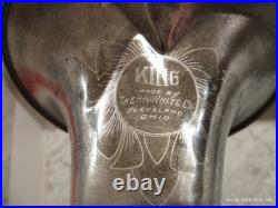VINTAGE KING By H. N. WHITE CO. SILVER BARITONE HORN With DETACHABLE BELL CLEV-D O