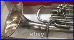 VINTAGE KING By H. N. WHITE CO. SILVER BARITONE HORN With DETACHABLE BELL CLEV-D O