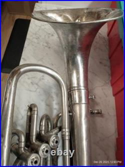 VINTAGE KING By H. N. WHITE CO. SILVER BARITONE HORN With DETACHABLE BELL CLEV-D O