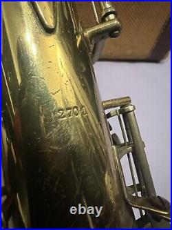 VINTAGE Oxford Pierret Alto Saxophone #2701 & CASE -1940s-FOR PARTS/REFURB PARIS