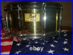 VINTAGE PEARL BRASS FREE FLOATING SNARE DRUM EARLY 80s (JAPAN)