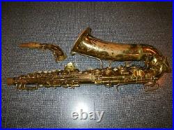 VINTAGE c. 1946 CONN 6M NAKED LADY ALTO SAXOPHONE 1ST GEN. With ROLLED TONE HOLES