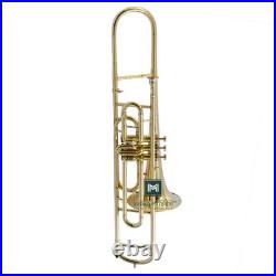Valve Trombone Brass Musical Instrument with Mouthpiece and Hard Case